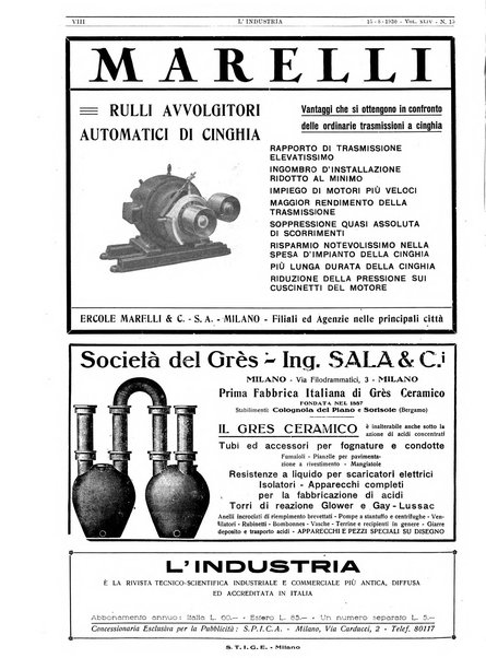 L'industria rivista tecnica ed economica illustrata