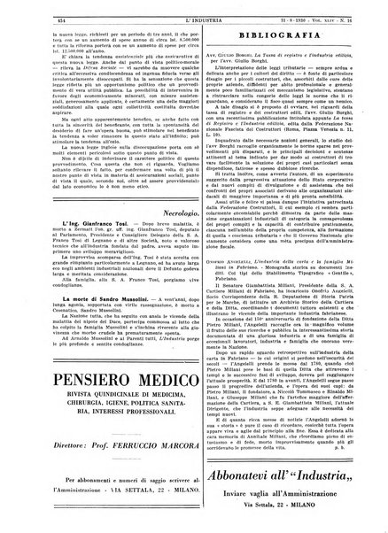 L'industria rivista tecnica ed economica illustrata