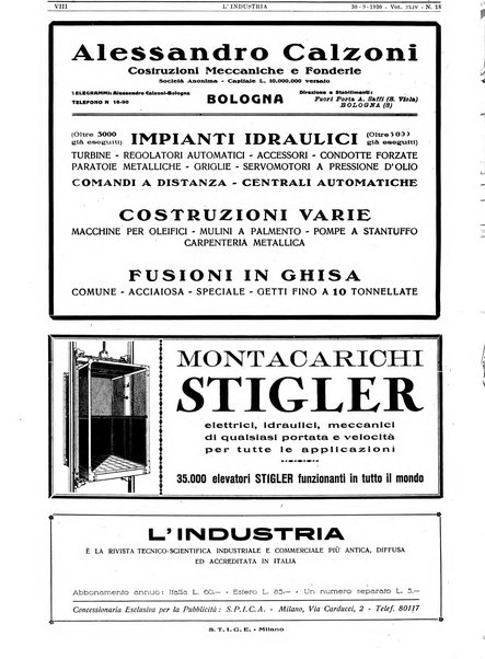 L'industria rivista tecnica ed economica illustrata