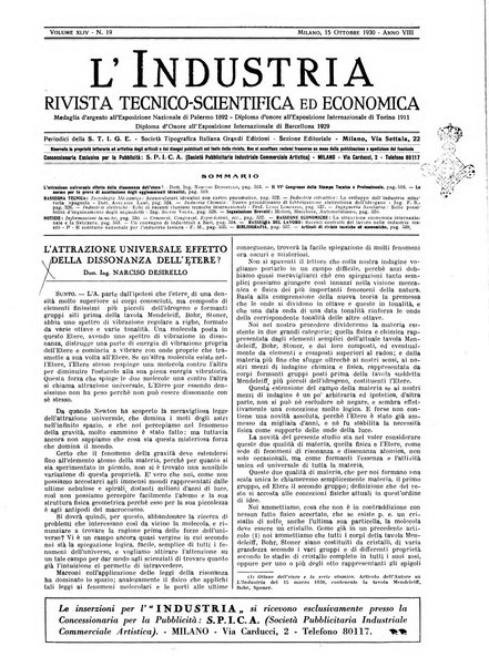 L'industria rivista tecnica ed economica illustrata