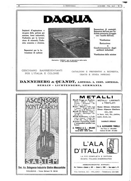 L'industria rivista tecnica ed economica illustrata