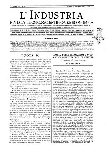 L'industria rivista tecnica ed economica illustrata