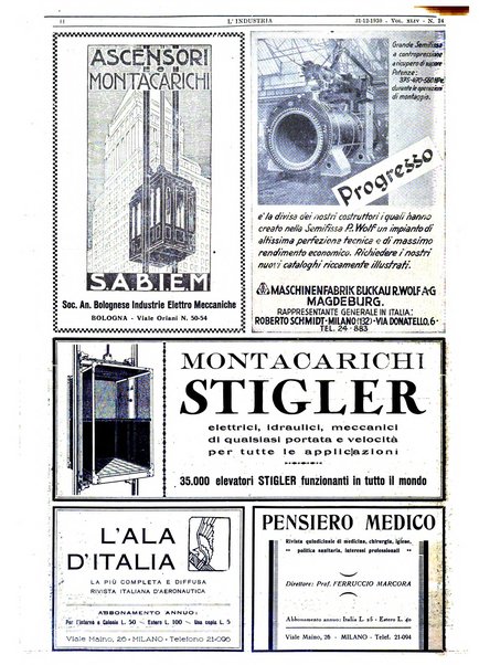 L'industria rivista tecnica ed economica illustrata