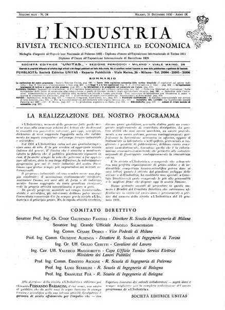 L'industria rivista tecnica ed economica illustrata