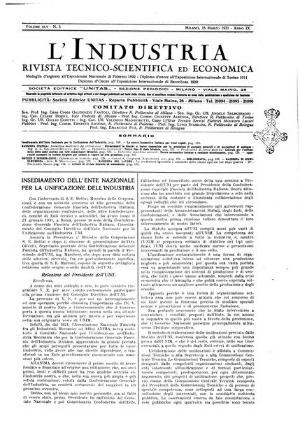 L'industria rivista tecnica ed economica illustrata