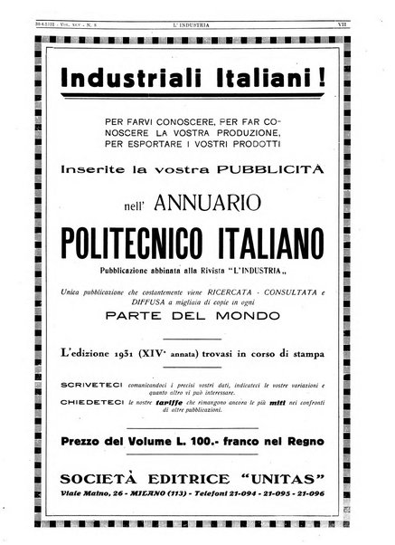 L'industria rivista tecnica ed economica illustrata