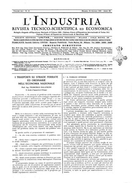 L'industria rivista tecnica ed economica illustrata