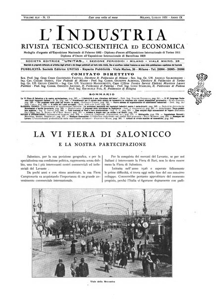 L'industria rivista tecnica ed economica illustrata