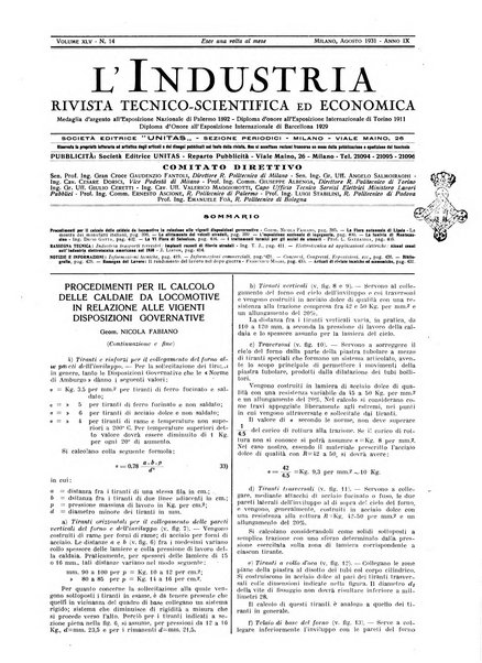 L'industria rivista tecnica ed economica illustrata