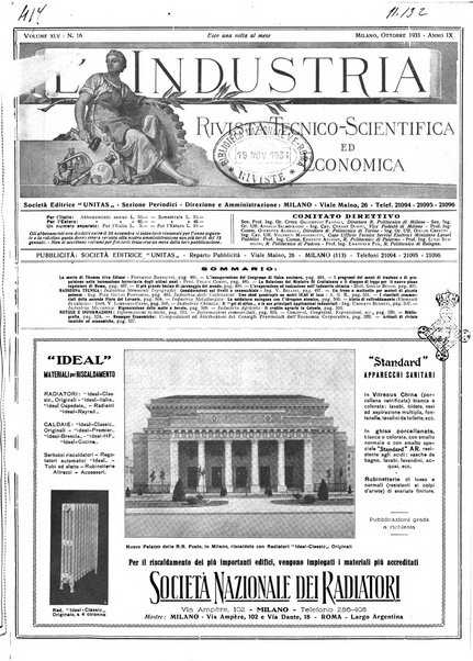 L'industria rivista tecnica ed economica illustrata