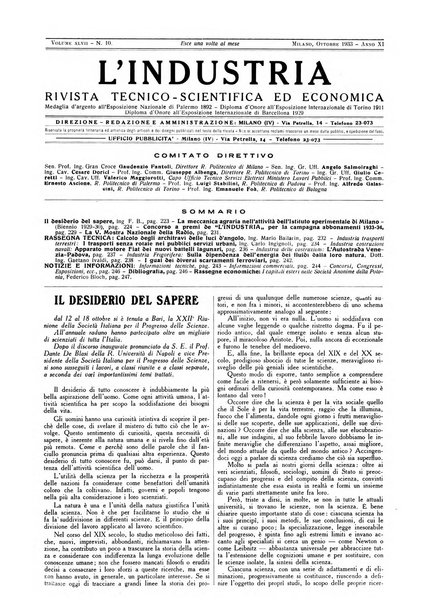 L'industria rivista tecnica ed economica illustrata