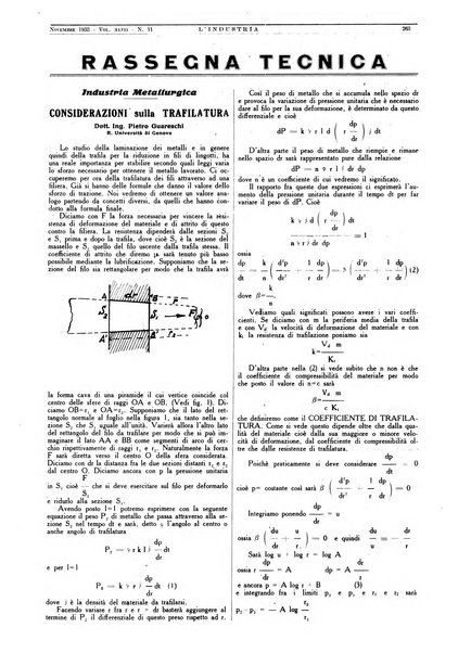 L'industria rivista tecnica ed economica illustrata