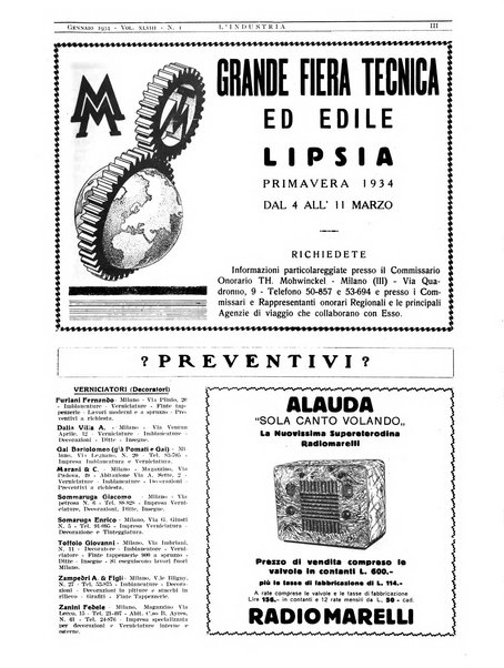 L'industria rivista tecnica ed economica illustrata