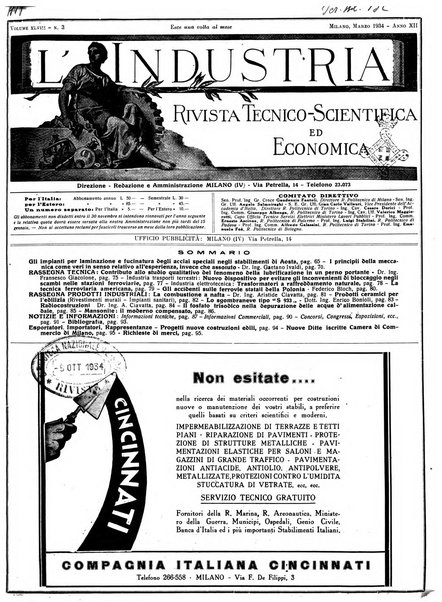 L'industria rivista tecnica ed economica illustrata