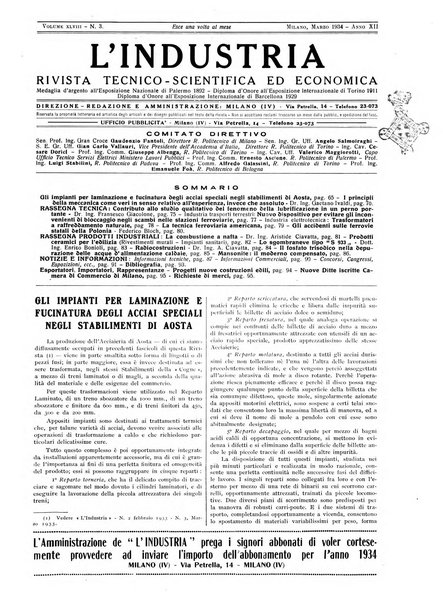 L'industria rivista tecnica ed economica illustrata