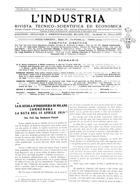 L'industria rivista tecnica ed economica illustrata