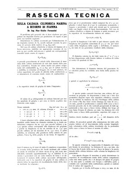 L'industria rivista tecnica ed economica illustrata