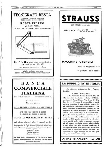 L'industria rivista tecnica ed economica illustrata