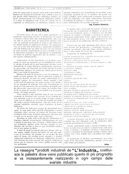 L'industria rivista tecnica ed economica illustrata