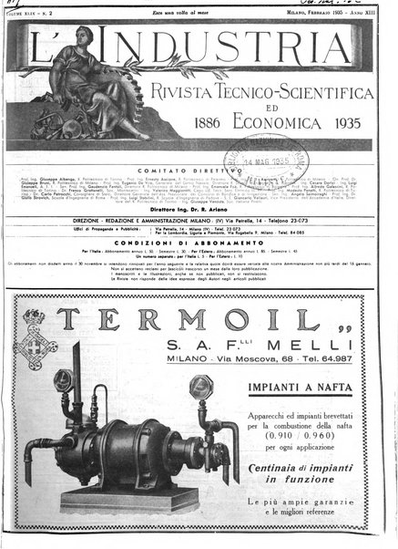 L'industria rivista tecnica ed economica illustrata