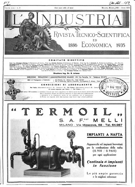 L'industria rivista tecnica ed economica illustrata