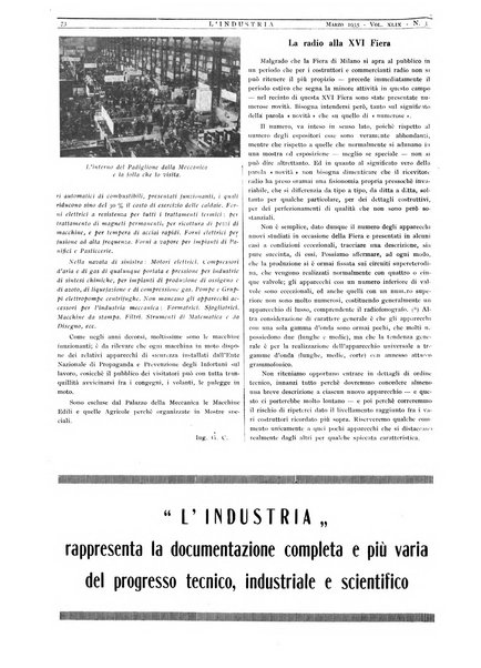 L'industria rivista tecnica ed economica illustrata