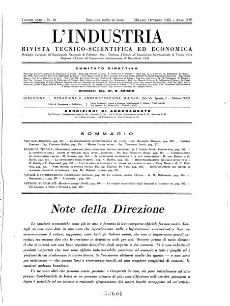 L'industria rivista tecnica ed economica illustrata