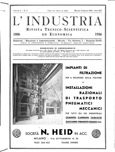 L'industria rivista tecnica ed economica illustrata