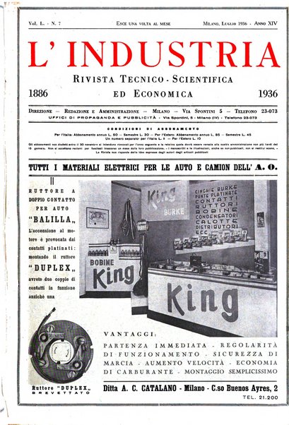 L'industria rivista tecnica ed economica illustrata