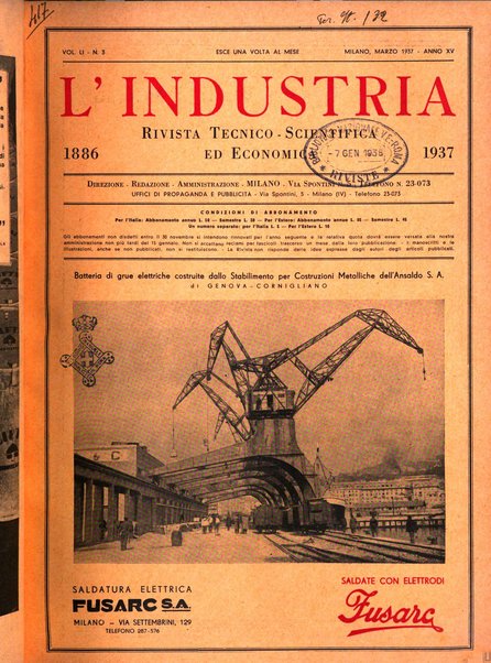 L'industria rivista tecnica ed economica illustrata