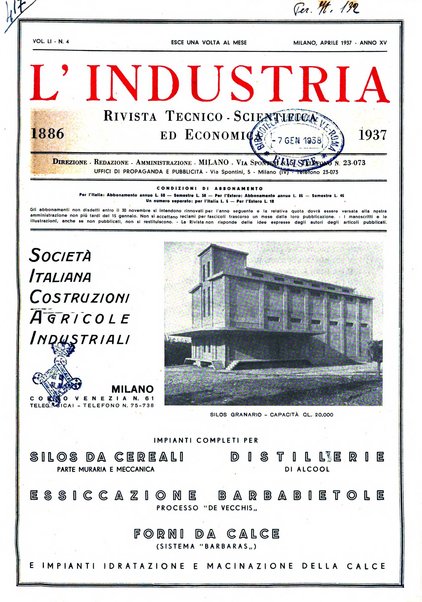 L'industria rivista tecnica ed economica illustrata