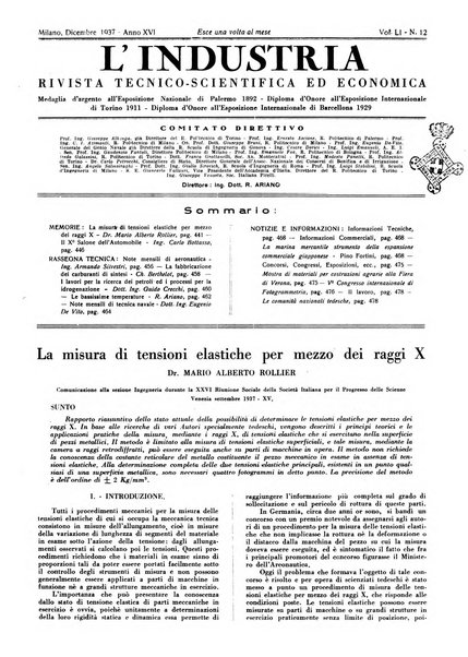 L'industria rivista tecnica ed economica illustrata