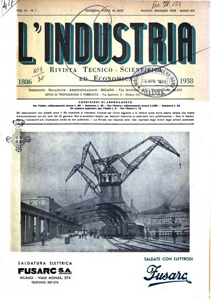 L'industria rivista tecnica ed economica illustrata