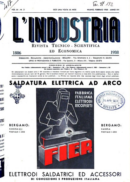 L'industria rivista tecnica ed economica illustrata