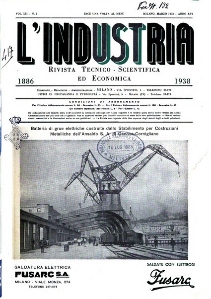 L'industria rivista tecnica ed economica illustrata