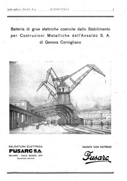 L'industria rivista tecnica ed economica illustrata