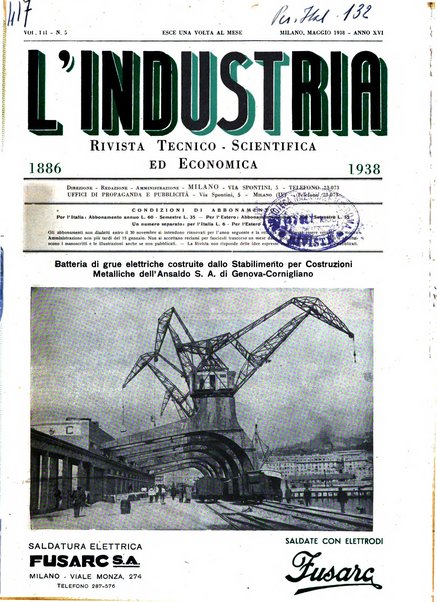 L'industria rivista tecnica ed economica illustrata