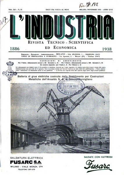 L'industria rivista tecnica ed economica illustrata