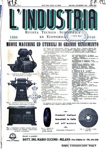 L'industria rivista tecnica ed economica illustrata