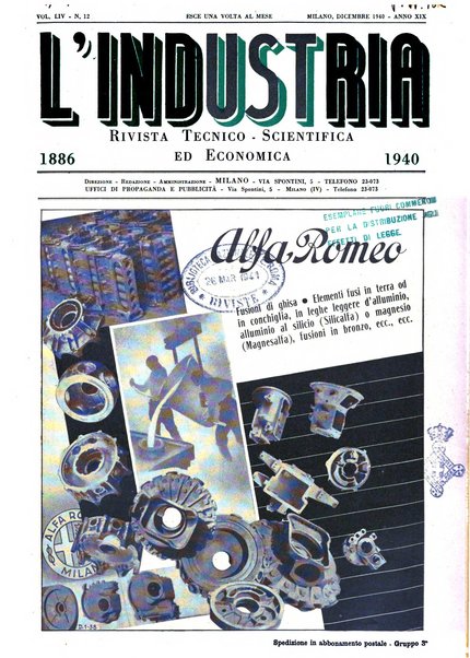 L'industria rivista tecnica ed economica illustrata