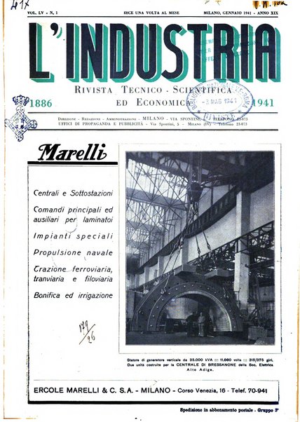 L'industria rivista tecnica ed economica illustrata