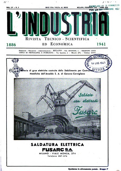 L'industria rivista tecnica ed economica illustrata