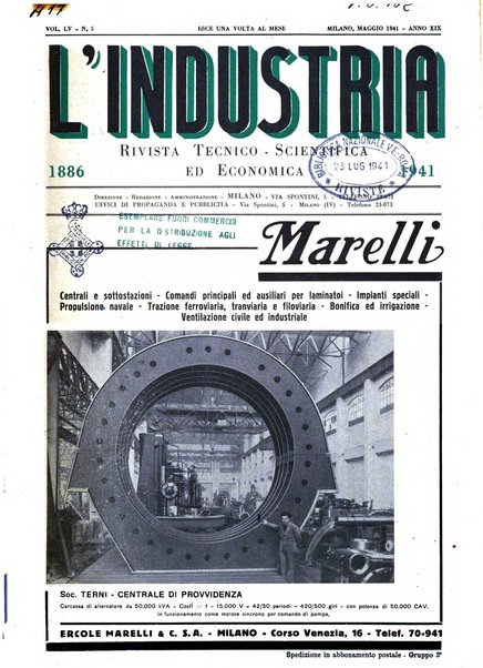 L'industria rivista tecnica ed economica illustrata