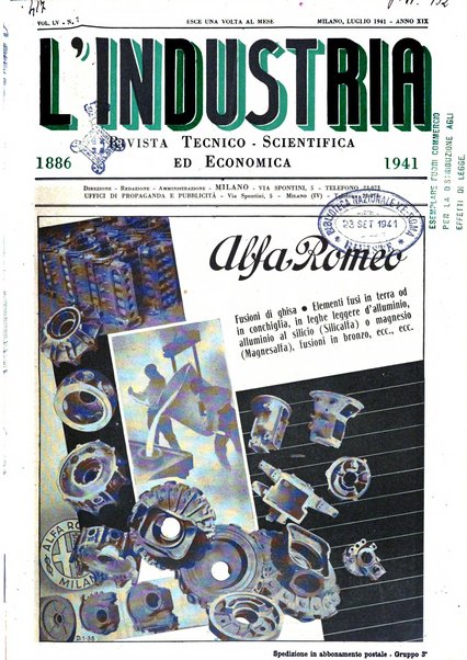 L'industria rivista tecnica ed economica illustrata