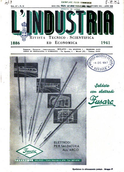 L'industria rivista tecnica ed economica illustrata