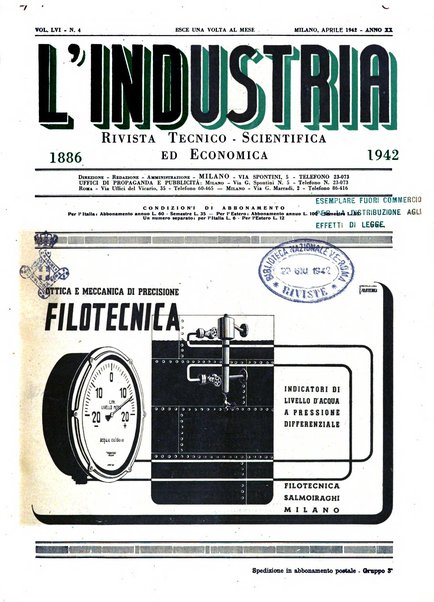 L'industria rivista tecnica ed economica illustrata