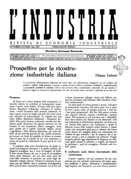 L'industria rivista tecnica ed economica illustrata