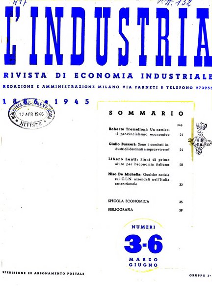 L'industria rivista tecnica ed economica illustrata