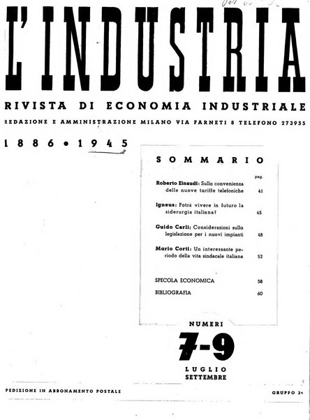 L'industria rivista tecnica ed economica illustrata