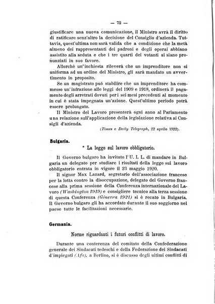 Informazioni sociali pubblicazione mensile curata dall'Ufficio corrispondente di Roma dell'Ufficio internazionale del lavoro, Ginevra